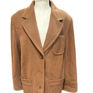 Vintage Ashley Stewart Wool Blend Coat Camel Brown Size 12